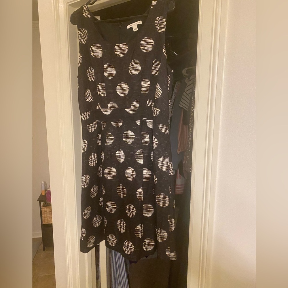 Cute black with white circles Banana Republic sleeveless dress.
